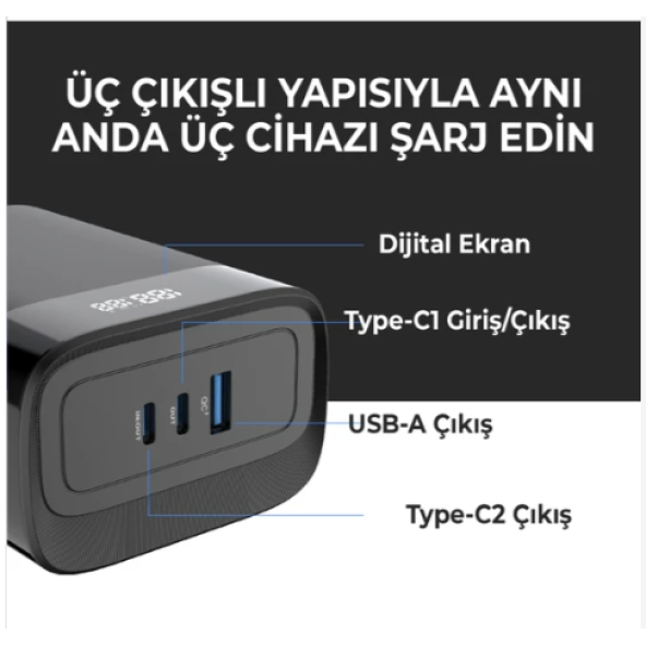 BİX PB140W 30000mAh 140W 2 Type-C PD Powerbank - 4