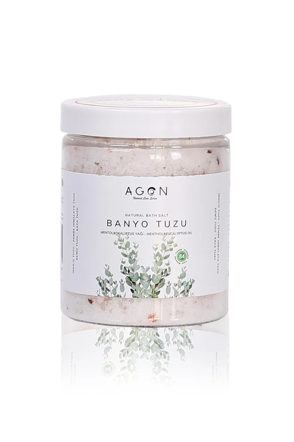 Agon Mentol ve Okaliptus Yağlı Doğal Banyo Tuzu 300 gr - İngiliz,Himalaya,Deniz ve Kaya Tuzu