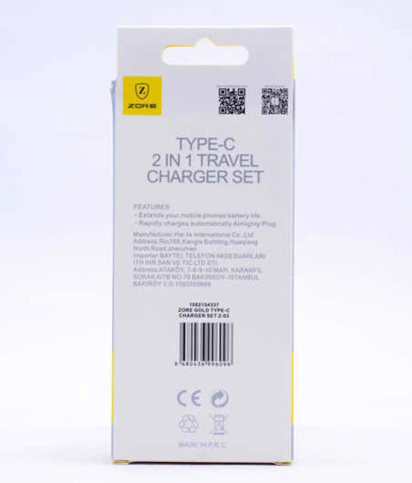 Zore Gold Type-C Charger Set Z-03 - 2