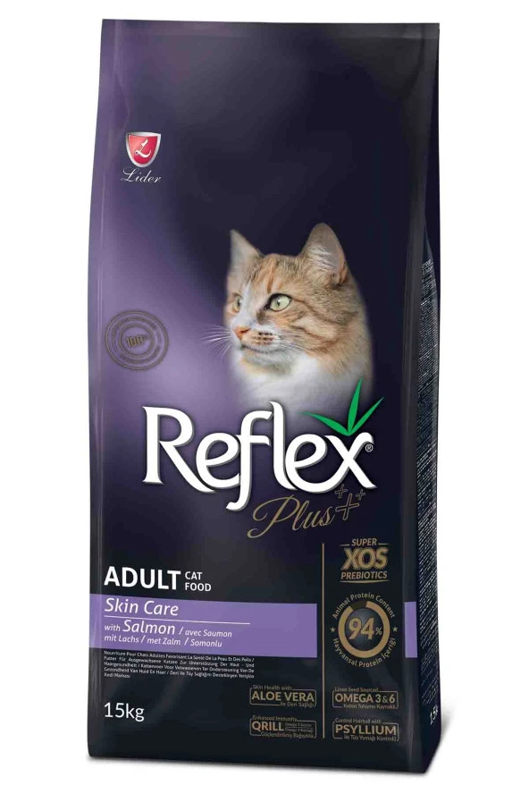 REFLEX PLUS ADULT CAT SKİN CARE 34/22 SALMON 15KG