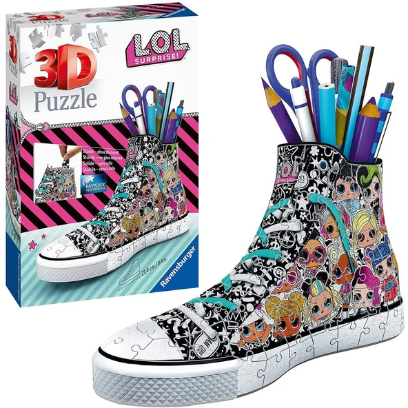 Ravensburger 3 Boyutlu Yapboz Sneaker L.O.L Design Kalem Kutusu Ravensburger 3D Puzzle LOL Kalem Kutusu
