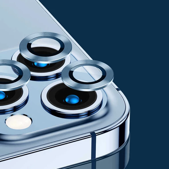 Apple iPhone 13 Pro Max Kamera Lens Koruyucu Çerçeveli Koruyucu CL-04 - 10