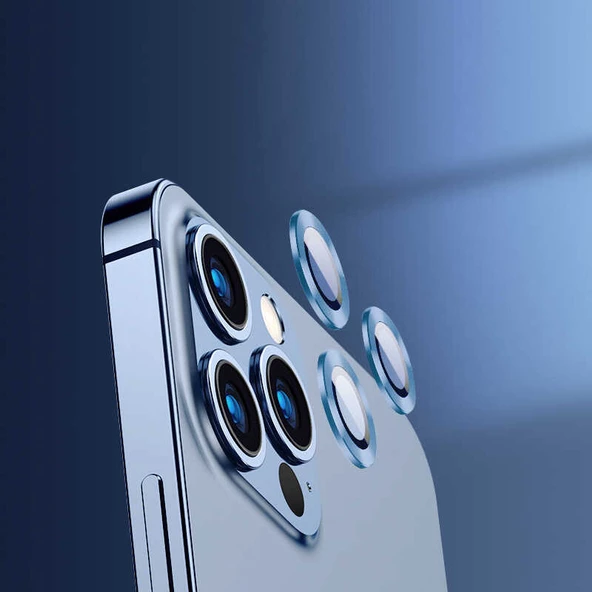 Apple iPhone 13 Pro Max Kamera Lens Koruyucu Çerçeveli Koruyucu CL-04 - 11