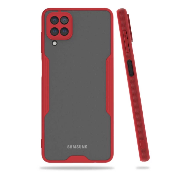 Samsung Galaxy A12 Kılıf Kenar Renkli Kamera Korumalı Mat Kapak - 4