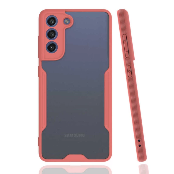 Samsung Galaxy S21 FE Kılıf Kenar Renkli Kamera Korumalı Mat Kapak - 10
