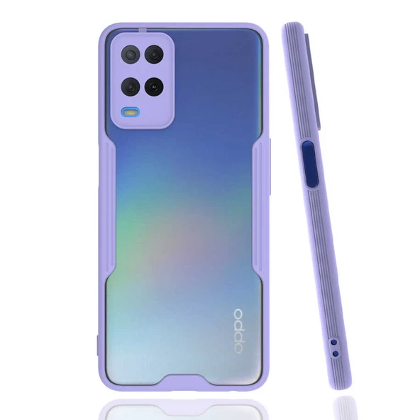 Oppo A54 4G Kılıf Kenar Renkli Kamera Korumalı Mat Kapak