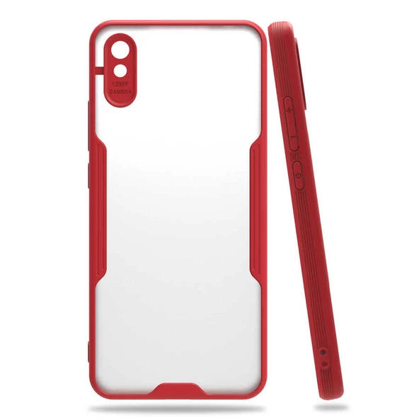 Xiaomi Redmi 9A Kılıf Kenar Renkli Kamera Korumalı Mat Kapak - 11