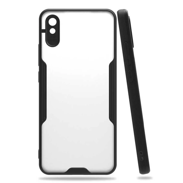 Xiaomi Redmi 9A Kılıf Kenar Renkli Kamera Korumalı Mat Kapak - 4