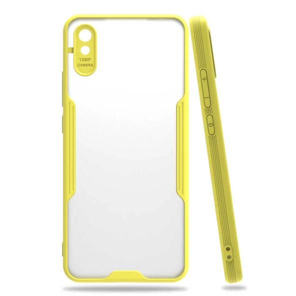 Xiaomi Redmi 9A Kılıf Kenar Renkli Kamera Korumalı Mat Kapak - 5