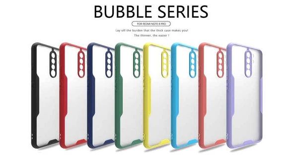 Xiaomi Redmi Note 8 Pro Kılıf Kenar Renkli Kamera Korumalı Mat Kapak - 2