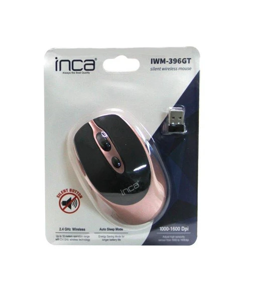 INCA IWM-396GT Nano Alıcılı Kablosuz 1600dpi ROSE GOLD Sessiz Mouse - Resim 7