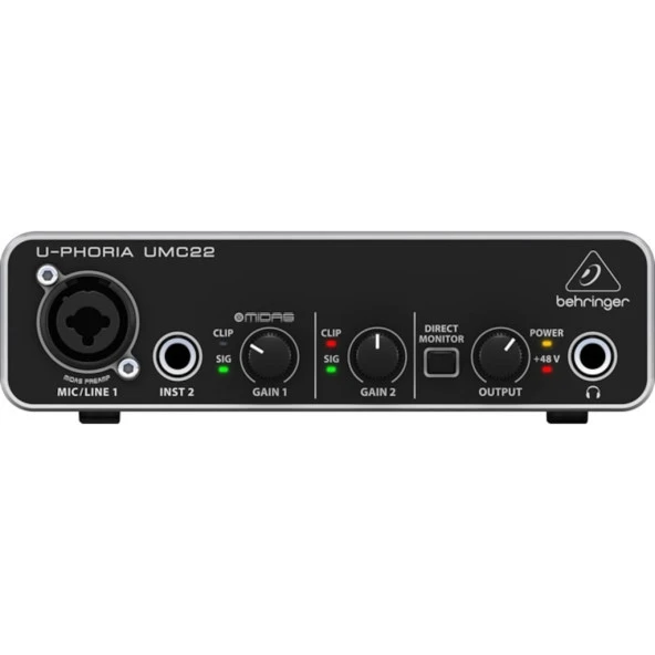 Behringer UMC22 2x2 Ev Stüdyosu için Ses Kartı