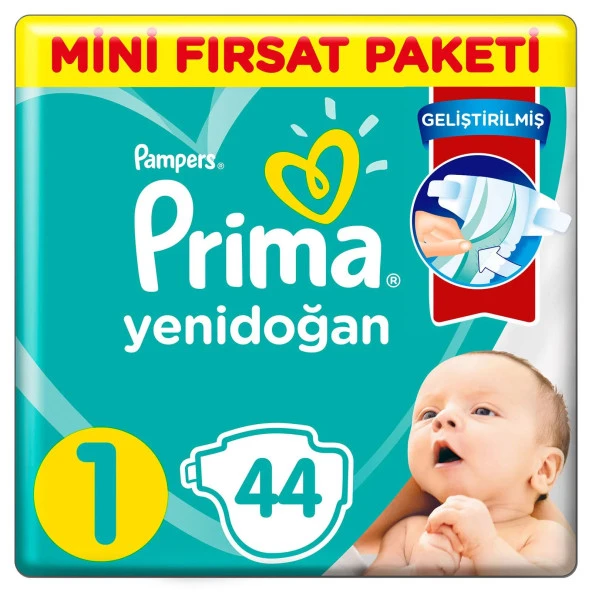 Prima Bebek Bezi Aktif Bebek Standart Paket 1 Beden 44 Adet