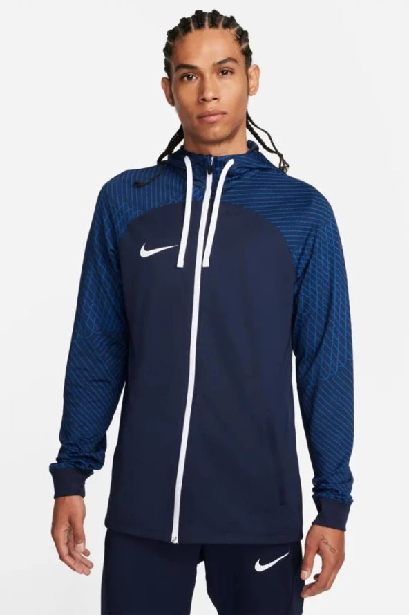 Nike M Dri-FIT Strike23 Hooded Track Jacket Knit DR2571-451 Lacivert Erkek Eşofman Üstü