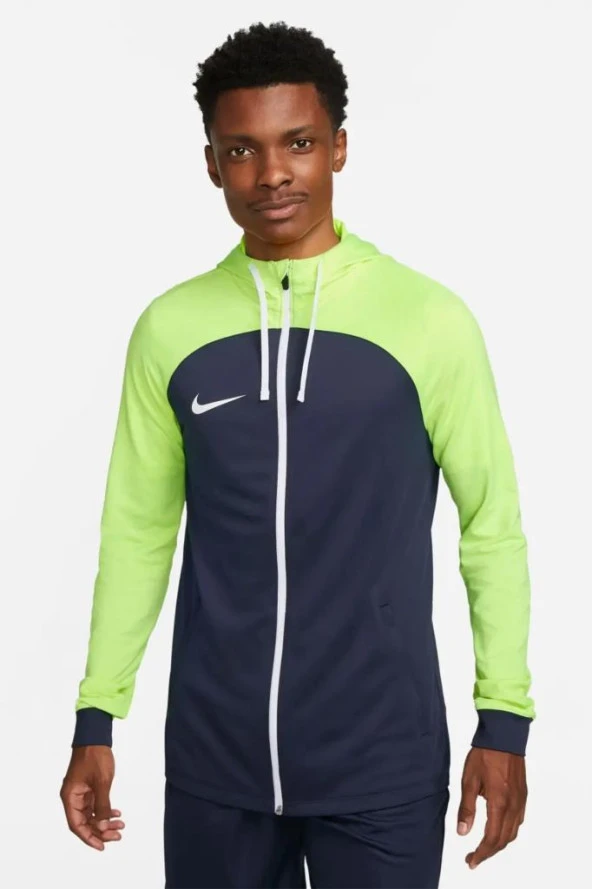 Nike M Dri-FIT Strike23 Hooded Track Jacket Knit DR2571-452 Lacivert Yeşil Erkek Eşofman Üstü