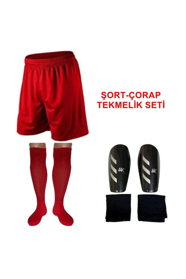 Mugesporgiyim Lüx Futbol Şort Çorap Tekmelik Seti