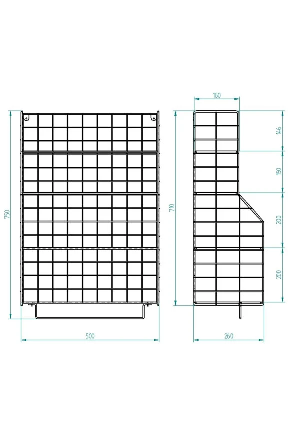 Modern Tasarım 4 Katlı Siyah Duvara Monte Dekoratif Raf - 11