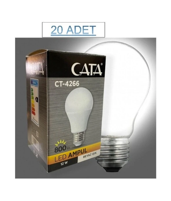 Cata 20 Adet 12W LED Ampul Beyaz