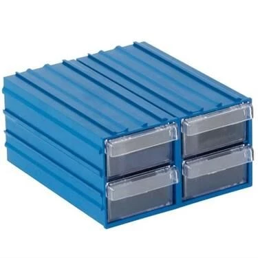 PLSC300 ÇEKMECE PLASTİK MAVİ ŞEFFAF 4 ÇEKMECELİ NO:300-ÖLÇÜLER 106X62X122