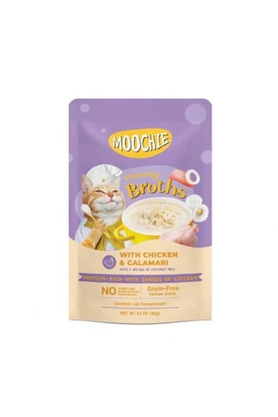 Moochie Kedi Çorbası Tavuklu & Kalamarlı 40 Gr