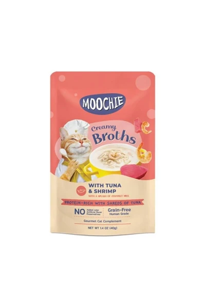 Moochie Kedi Çorbası Ton Balıklı Karidesli 40 Gr