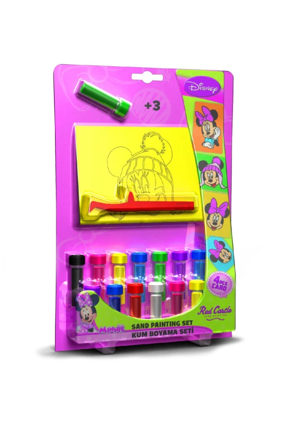 Eğitici Ve Eğlenceli Disney Minnie Mouse 4in1 Kum Boyama Seti-red Castle Fm-04 - 1