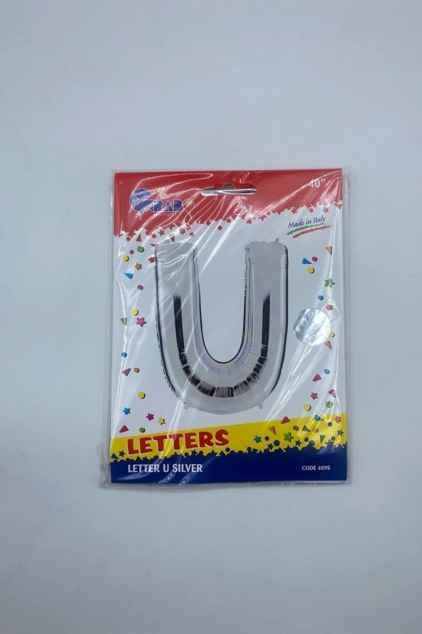 Harf Folyo Balon U Gümüş 40"(102cm)-