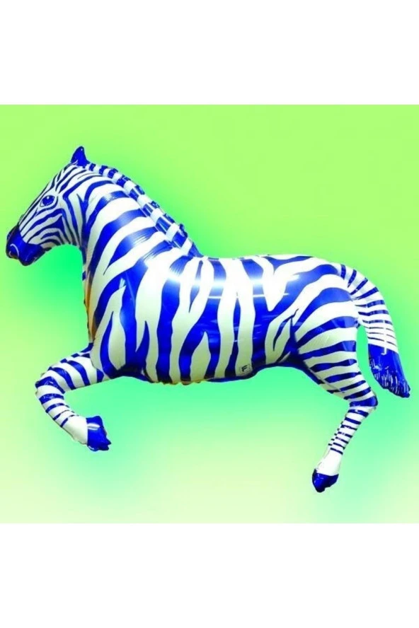 S.s- Zebra Mavi Folyo Balon-10 Adet 40 Inç 100 Cm