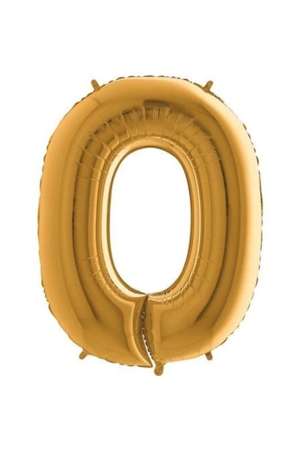 Rakam (0) Gold Folyo Balon- 40 Inç 100 Cm