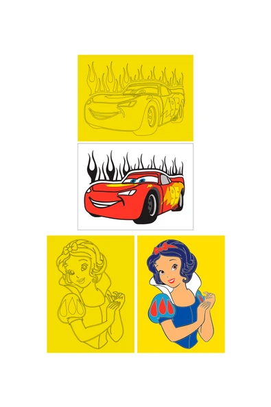 Disney Karma, 10 Adet Büyük Boy A4, Kız-Erkek Çocuk Kum Boyama Kartı Seti-Red Castle KB-D-101 - 3
