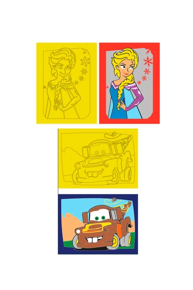Disney Karma, 10 Adet Büyük Boy A4, Kız-Erkek Çocuk Kum Boyama Kartı Seti-Red Castle KB-D-101 - 5