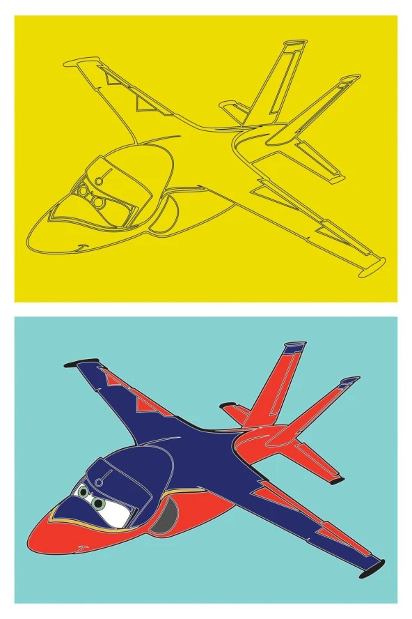 Hava Taşıtları, 5 Adet Büyük Boy A4, Kız-erkek Çocuk Kum Boyama Kartı Seti- Kb-rc-050 - 2