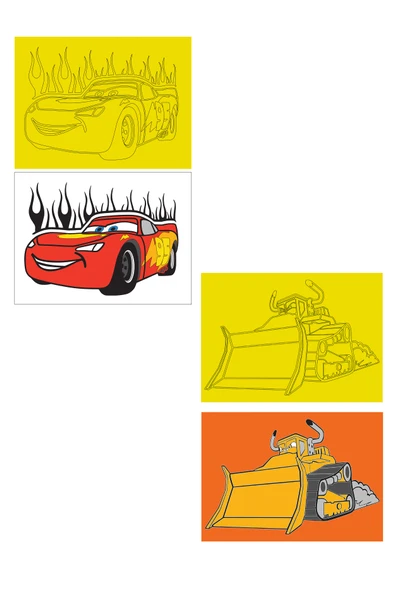 Disney Cars, 10 Adet Büyük Boy A4, Erkek Çocuk Kum Boyama Kartı Seti-Red Castle KB-D-102 - Resim 2