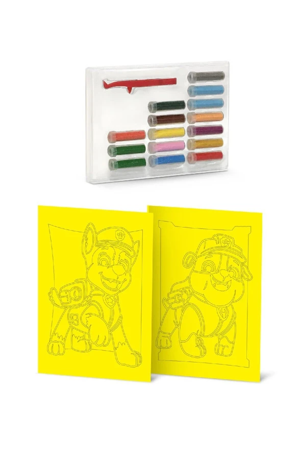 Eğitici Ve Eğlenceli Paw Patrol Rubble&chase Kum Boyama Etkinlik Ve Aktivite Seti- Dsa-01 - 1