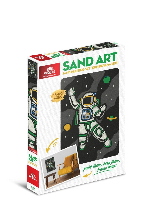 Sand Art (KUM SANATI) Astronot, Yetişkin Kum Boyama Aktivite Seti- Yko-10