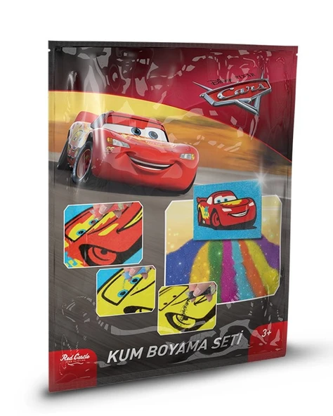 Eğitici ve Eğlenceli Disney Cars Poşetli Kum Boyama Etkinlik Seti-Red Castle PKB-102