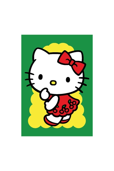 Eğitici ve Eğlenceli Hello Kitty Tatlı Kiraz Tekli Kum Boyama Seti-Red Castle SS-03 - 3