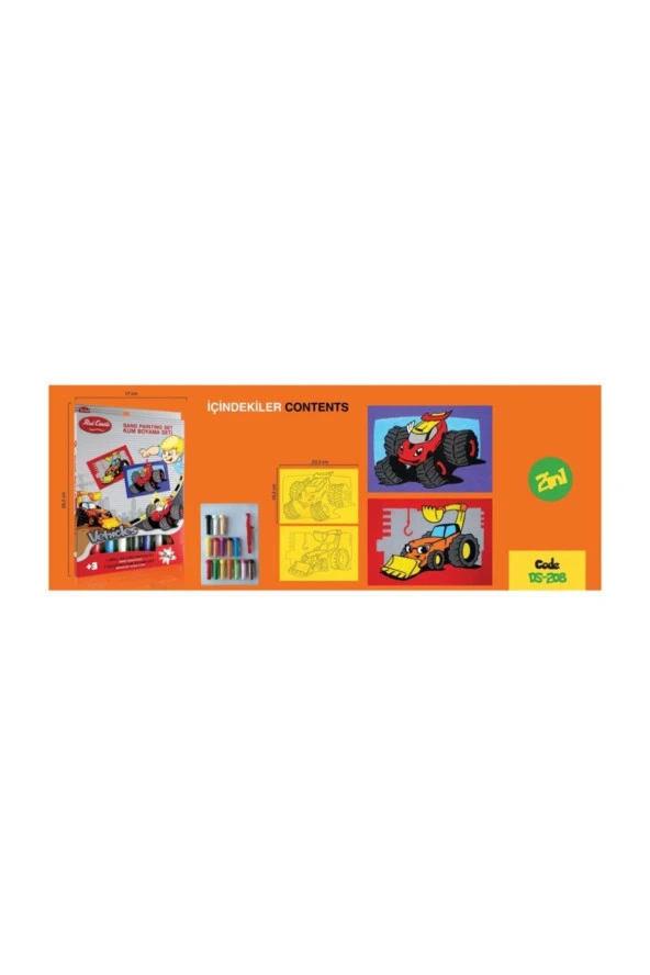 Eğitici Ve Eğlenceli Kum Boyama Seti, Araba & Kepçe (2'Sİ 1 ARADA) Ds-208 - 2
