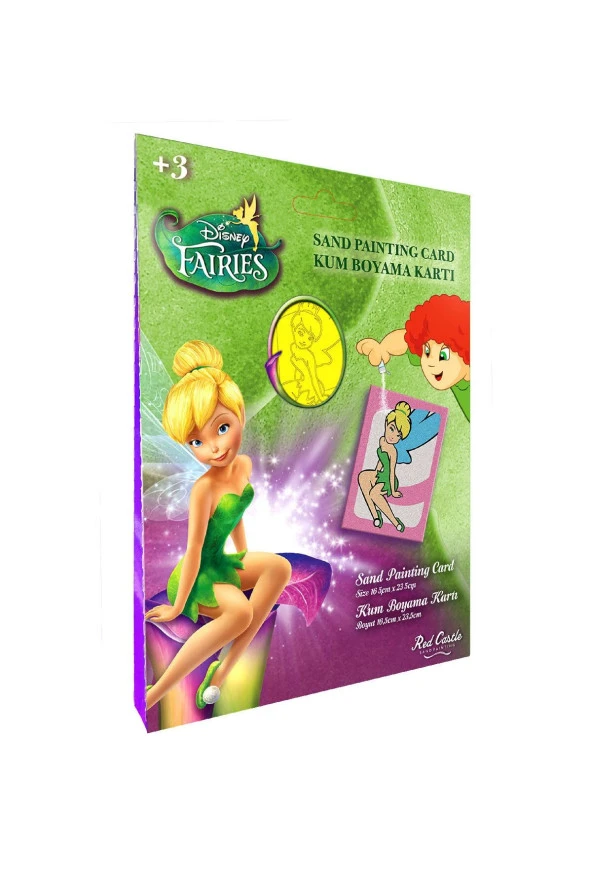 Eğitici ve Eğlenceli Disney Periler Tinker Bell Tekli Kum Boyama Seti-Red Castle SS-10