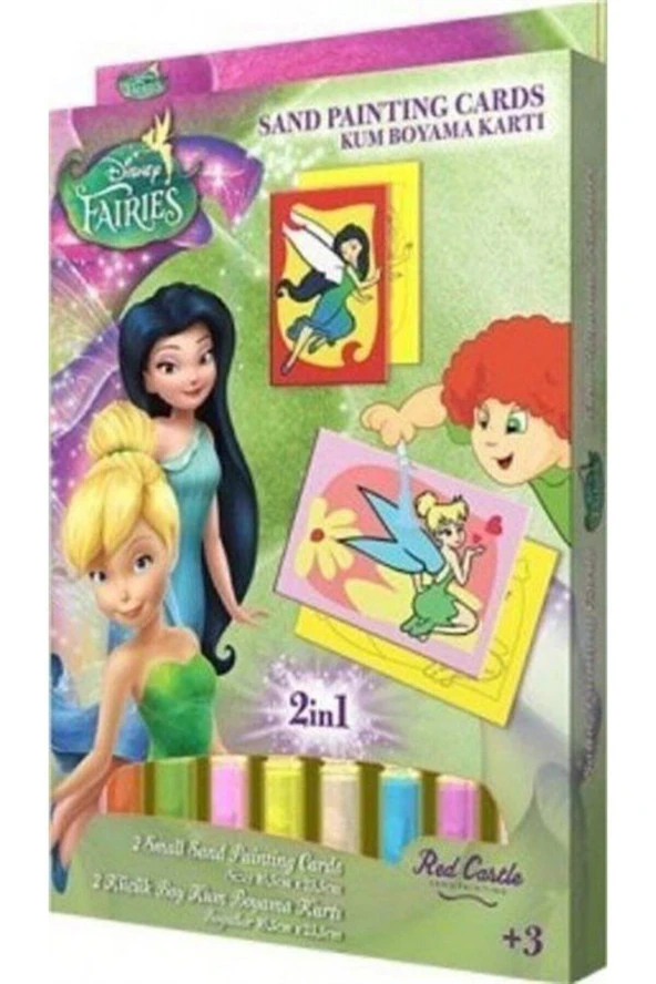 Eğitici ve Eğlenceli Disney Fairies 2 Tinkerbell&Silvermist 2in1 Kum Boyama Seti-Red Castle DS-12