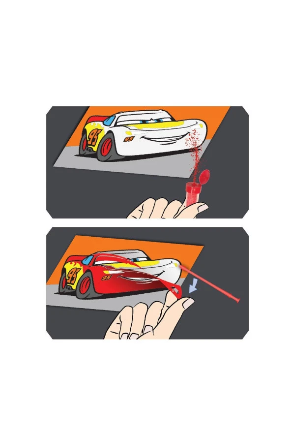 Disney Cars 3in1 Karton Stantlı Kum Boyama Aktivite Seti-Red Castle TS-02 - 3