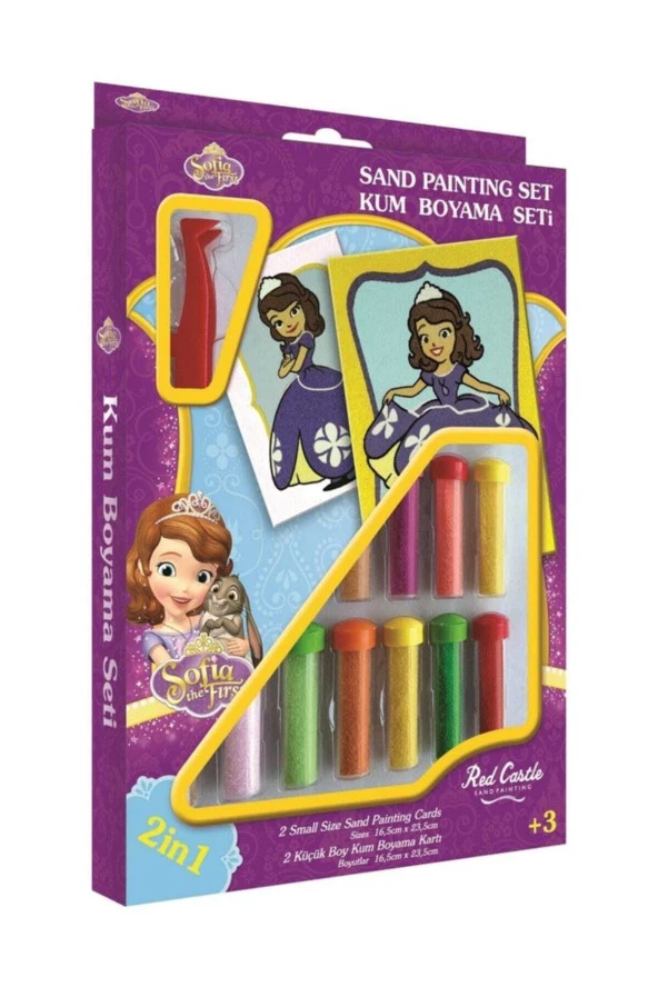 Disney Prenses Sofia the Frist Eğitici ve Eğlenceli Kum Boyama Seti 2in1-Red Castle DS-19