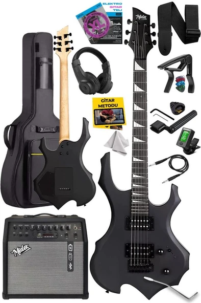 Midex Force-AMP50 Üst Seviye 50 Watt Amfili Elektro Gitar H-H Profesyonel Full Set Aksesuarlı - Resim 2