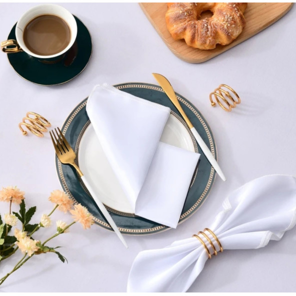 %100 Pamuklu Gabardin Mutfak Otel Servis Peçetesi 2 Adet 51 x 51 cm. - 3