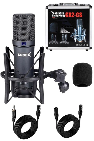 Midex CX2 Yüksek kaliteli Condenser Stüdyo Ses Kayıt Mikrofon Seti Geniş Diyafram ürün görseli 1