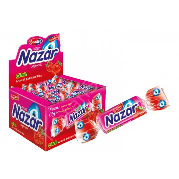 Nazar Çilek Aromalı Sakız 100 Adet - 2