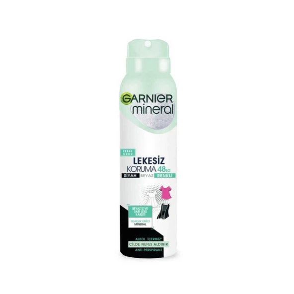 Garnier Mineral Lekesiz Koruma 48sa Siyah Beyaz Renkli Ferah Koku Deodorant 150ml