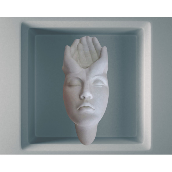 Mitolojik Esinti Medusa Duvar Bahçesi 20x8 cm Beyaz - 3