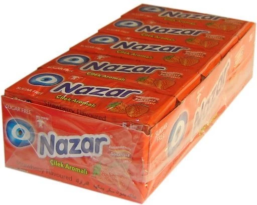 Nazar 5'li Çilek Aromalı Sakız 20 Adet - 2