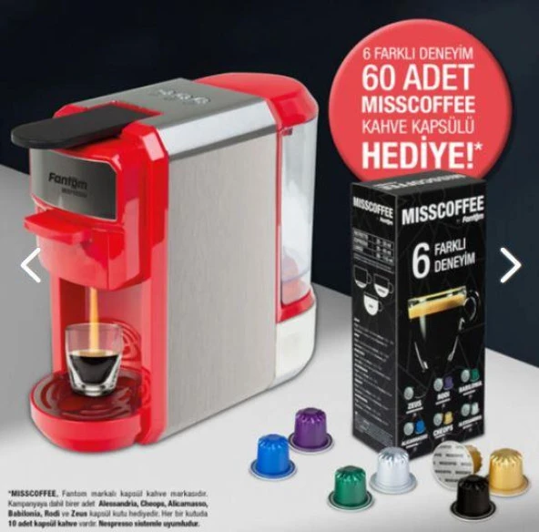 Fantom Mixpresso Ks 1450 Misscoffee Hediyeli Kutu Kırmızı